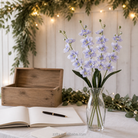 Tige d'orchidée Cymbidium artificielle à 7 têtes, branche de fleur en soie artificielle pour Noël, cadeau de la Saint-Valentin, décoration de vase à domicile
