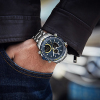 Jam Tangan Pria Merek Mewah Teratas Jam Tangan Olahraga Dial Besar Jam Tangan Kuarsa Chronograph Pria Jam Tangan Pria dengan Tanggal
