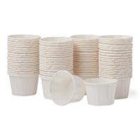 Gobelets et contenants jetables en papier de pâte de bois biodégradable à paroi simple pour l'huile d'olive, le sucre, les condiments et les portions alimentaires