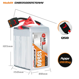 Gnb gaoneng HV 13500mAh 12S 45.6V ขั้วต่อ QS8 70C RC LiPo แบตเตอรี่สำหรับรถบังคับวิทยุเรือ RC แพ็คนุ่ม - Product Image 2