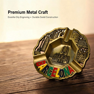 Asbak Retro Kustom Eksklusif 3D dari Paduan Seng Dubai dengan Motif Bunga Timbul, Asbak Logam untuk Cerutu, Cocok untuk Suvenir Perjalanan dan Dekorasi Meja - Product Image 2