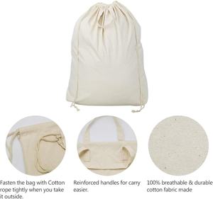 Bolsas de lavandería grandes de lona de algodón ecológicas al por mayor para uso doméstico y hotelero - Product Image 2