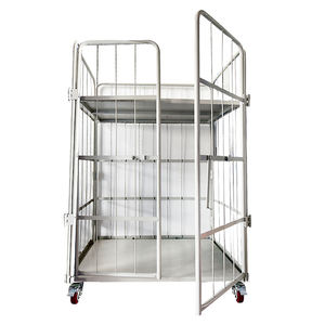 Customized Heavy Duty 4 ruote pieghevole gabbia di stoccaggio in acciaio contenitore Cargo & Storage attrezzature - Product Image 2