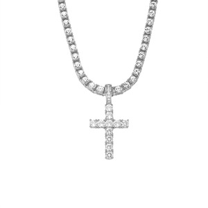 2026 New Simple Popular Design Hiphop Gold Silver Plated Alloy <b>Cross</b> Pendant Necklace Exquisite Cuban Link <b>Chain</b> Men's Necklaces - Product Image 5