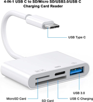 Adaptador de Tarjeta de Memoria SD/TF para Cámara, Conexión USB, Expansión de Almacenamiento, Compatible con Carga, Lector de Tarjetas OTG