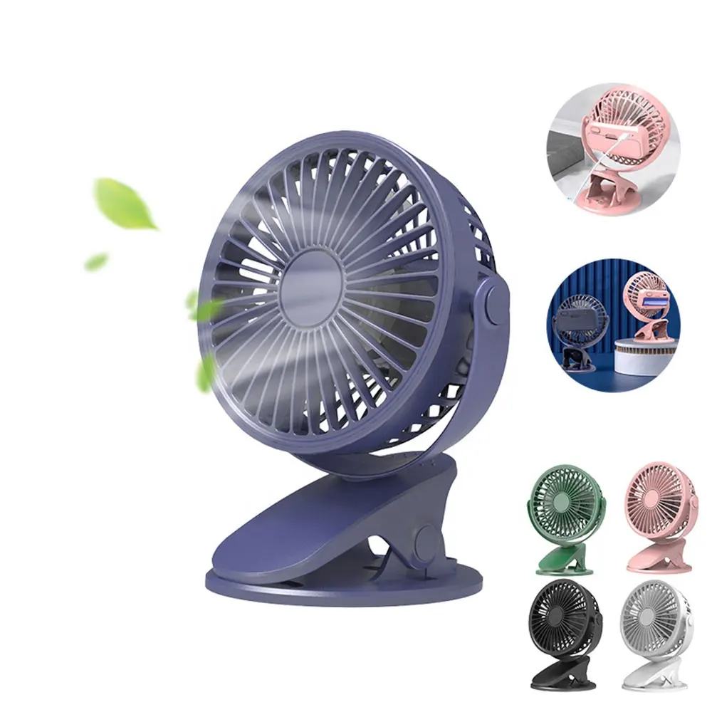 360 độ miễn phí xoay USB mini cầm tay làm mát không khí cầm tay bảng dao động pin Powered Máy tính để bàn Clip Fan