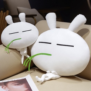 Cuscino Peluche Coniglio Bianco OEM ODM, Coniglio con Occhi Chiusi, Cuscino Imbottito per Divano, Regalo Divertente e Cuscino da Abbraccio - Product Image 1