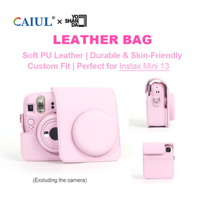Sac photo en cuir à fermeture magnétique pour <span class=keywords><strong>Instax</strong></span> Mini 13, sac photo tendance avec bandoulière, accessoire de voyage <span class=keywords><strong>Instax</strong></span> - Product Image 4