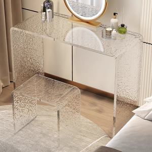 Table d'appoint moderne contractée en acrylique à grains transparents Table basse à la mode Table à thé ondulée à l'eau pour l'étude du bureau à domicile - Product Image 2