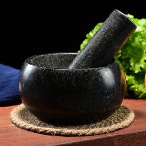 Stone Mortar And Pestle Garlic Press Manual Grinder Durable Herb Spice Tool Shandong Origin Hand Wash Only - Product Image 4