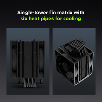 Pendingin Udara CPU Tembaga Kipas Ganda 6 Heatpipe Kipas 120mm Pencahayaan ARGB Performa Tinggi untuk Casing Komputer Desktop Gaming