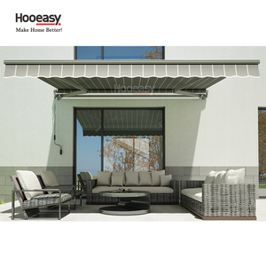 Hooeasy balcon extérieur mural étanche rétractable auvent de toit en métal manuel réglable bras pliant auvents en aluminium - Product Image 3