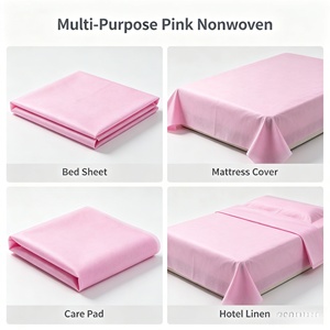 Rollo de Tela No Tejida Laminada Impermeable Rosa Directo de Fábrica para Sábanas Desechables y Uso en Salones - Product Image 6