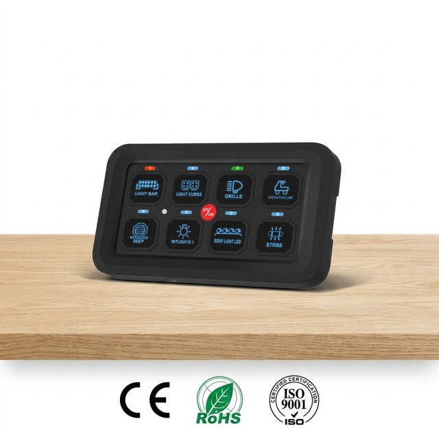8 Gang Electronic Relay System Panel Electronic Control Universal Led Touch Switch Vehicle Switch CE ROHS OEM  Manufacturer