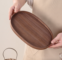 Plateau de service ovale professionnel en bois massif, planche en bois elliptique pour hôtel de luxe, restaurant et présentation alimentaire