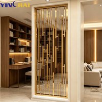 Paravents en acier inoxydable, style luxe léger, lignes irrégulières, écran métallique pour entrée, chambre, hôtel, espace commercial