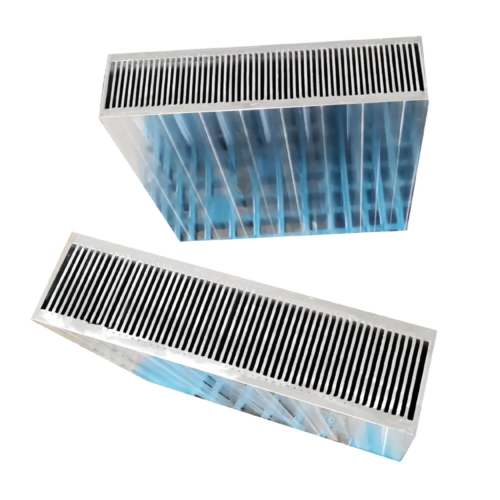 large aluminum heat sink Custom design double baseplates bonded fin heat sink 390 W *95 H *390 L mm