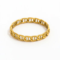 Bague chaîne simple plaquée or PVD haut de gamme Bagues en acier inoxydable pour femme