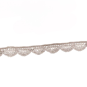 既製品3CM在庫あり手作り伸縮性ソフトホワイトフローラルモダンスカラップコットンエコフレンドリーバーコードレース（メッシュ用） - Product Image 5