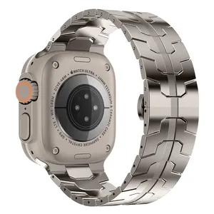 Qidian Custom Solid Titanium Watch Bands for Apple iWatch Ultra 9 8 7 6 5 SE Titanium Watch Strap