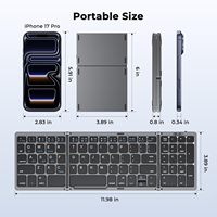 Keyboard Bluetooth Nirkabel Portabel Saku Isi Ulang 3 Perangkat, Pengiriman Cepat, Dilengkapi Keypad Numerik