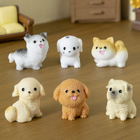 Figurines de chiens miniatures en résine en gros, figurines de chiots mignons pour maison de poupée, jardin féerique, artisanat DIY, décoration intérieure, cadeaux