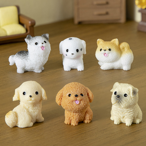 Breloques en résine de chiots Kawaii en gros, avec détails fins assortis, pour la décoration intérieure et l'artisanat, fabricants de figurines en résine de la marque Manxuan - Product Image 6