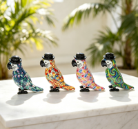 Statuette de perroquet en résine, décoration d'intérieur, sculpture de perroquet en mosaïque, Art déco, ornement de collection, décoration de bureau, cadeau souvenir