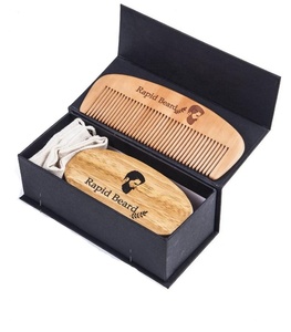 Peigne à barbe professionnel 10 pièces, boîte d'emballage cosmétique personnalisée en carton, pour <span class=keywords><strong>moustache</strong></span>, peigne en bois de santal - Product Image 2