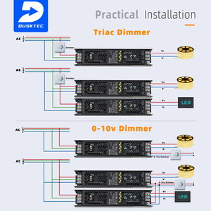 Alta potencia 60W-300W 12V 24V fuente de alimentación regulable panal disipación de calor silencio Led fuente de alimentación 24V Triac regulable - Product Image 5