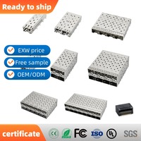Módulo de Fibra Óptica QSFP+ 1X2 2X1 2X2 2X4 con Columna Guía de Luz, Conector de Alta Velocidad de 20 Posiciones, Jaula SFP28, Conector SFP