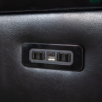 Canapé 2 places en cuir technique, fauteuil inclinable électrique intelligent avec table porte-gobelets, bande LED et haut-parleur