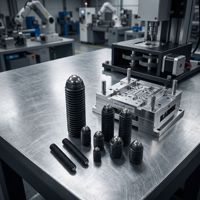 Vis de positionnement à pointe sphérique en acier au carbone M3-M12, avec ressort et embout hexagonal, oxyde noir, longueur 15 mm