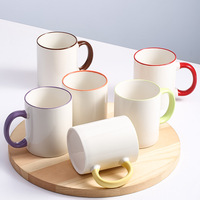 Tasses à café en céramique personnalisées de 11 oz, vierges pour sublimation, couleur café, mug blanc pour imprimante à sublimation