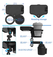 Porte-gobelet multifonctionnel pour voiture Plateau rotatif sans fil pour chargeur de boisson Adaptateur d'extension Kits d'intérieur automobile