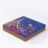 Goldfolie-Turm Grafik-Beschichtete Hartkarton-Box mit Satin-Futter Festliche Mondkuchen-Geschenkverpackung