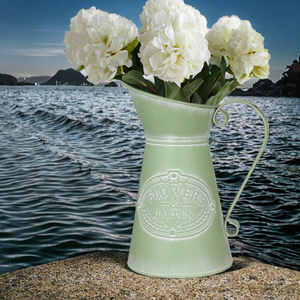 Vase à fleurs en métal galvanisé, vase à fleurs décoratif durable pour la maison, le salon, le jardin, l'intérieur et l'extérieur - Product Image 3