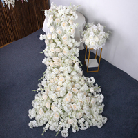 Chemin de table floral blanc personnalisé pour mariage, chemins de table floraux pour allée, arrangements floraux artificiels pour mariages