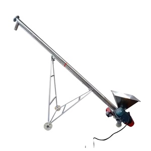 Automatic feeding spiral inclined conveying equipment, grain particle conveying belt, spiral conveyor with buffer hopper - Product Image 1