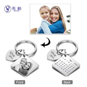 Porte-clés photo en acier inoxydable personnalisable pour dropshipping Shopify POD – Calendrier photo DIY – Cadeau commémoratif - Product Image 4