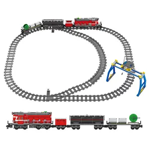 1080PCS Plastic 3D DIY Rails Track Locomotives Model Building Blocks Sets Train For Wholesale