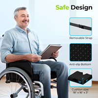 Coussin de chaise ergonomique antidérapant, soulagement de la douleur des escarres et des ulcères, soulagement de la sciatique, coussin de siège en gel pour fauteuil roulant