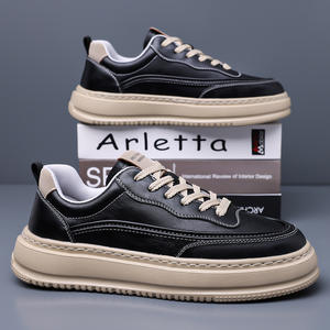 Nouvelles chaussures de sport décontractées pour hommes, respirantes, baskets tendance, semelle épaisse antidérapante, chaussures de travail en cuir - Product Image 3