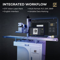 Nouvelle machine de marquage et de gravure laser à fibre métallique CNC 50W avec source laser Raycus IPG, système de fixation fixe, mandrin rotatif, vision IA, IA/DST