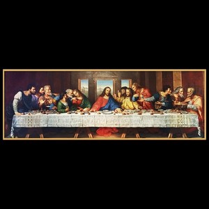 Última cena <span class=keywords><strong>Da</strong></span> <span class=keywords><strong>Vinci</strong></span>, pared de iglesia de fama mundial, porcelana de cristal Horizontal, decoración del hogar, marco de pintura de arte de pared de lujo moderno - Product Image 5