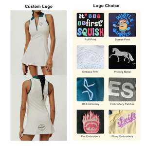 Vestido de mujer con cuello Polo estilo Puerto Vintage de verano con cintura escondida Sexy Chaleco de especias Falda de punto vestido de chaleco sin mangas - Product Image 3