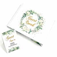 Carnet de Visiteurs Personnalisable à Couverture Rigide pour Mariage, Impression Offset, Fabrication sur Mesure