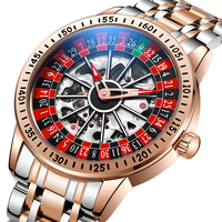 Montre automatique mécanique pour homme en acier inoxydable véritable, de luxe, sportive, tendance, avec bracelet lumineux et aiguilles, modèle explosif pour le commerce international