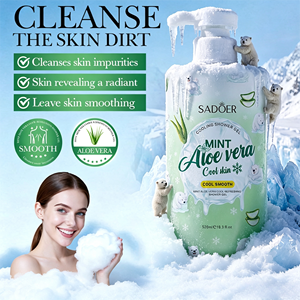 <span class=keywords><strong>Gel</strong></span> de Ducha Refrescante de <span class=keywords><strong>Aloe</strong></span> <span class=keywords><strong>Vera</strong></span> y Menta 520ml, Jabón Corporal con Efecto Hielo, Limpieza Profunda, Hidratante y Calmante - Product Image 1
