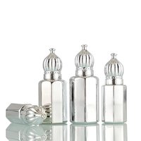 Bouteille de Parfum Mini en Verre Recyclable 3ml 6ml 9ml 12ml, Carrée, pour Huile Essentielle, Parfum Musc Or de Dubaï, à Bille, Vaporisateur